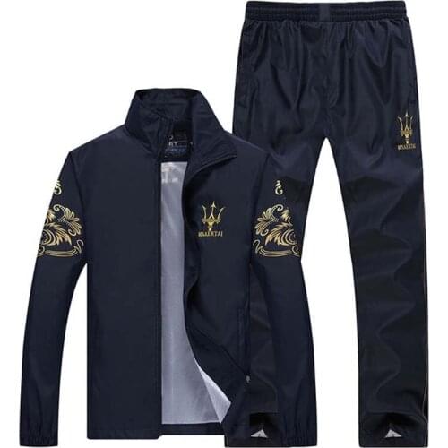 2021 Fashion Workwear Jacket Mens Tracksuit Jacket+Pants 2PC Sets Baseball Loose Zipper Coat & Long Pants Men Outfit Set