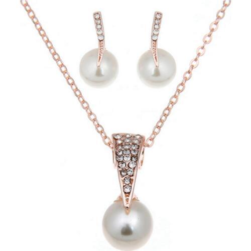 The Korean Version Of Pearl Chain Set Fine Droplets Imitation Pearl Set Bride Full Necklace Earrings Set With Accessorie