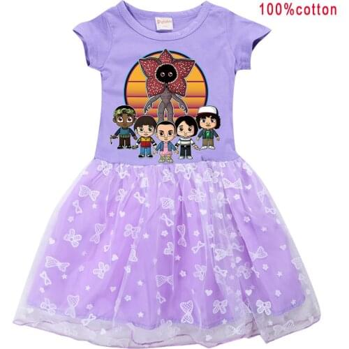 Cosplay Stranger Things Costume Cartoon Anime Princess Mesh Skirt Childrens Dress Childrens Day Gift Halloween Costumes