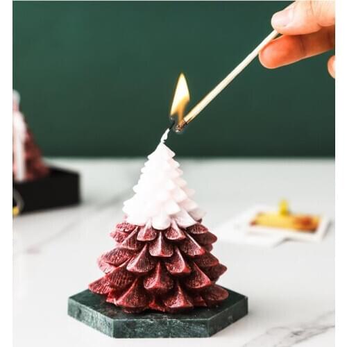 Creative Festival handmade Christmas tree lavender candles ice candles Candle atmosphere arrangement