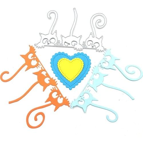 Cute Cat Metal Cutting Dies for Scrapbooking Handmade Tools Mold Cut Stencil New 2021 DIY Card Make Mould Model Craft Decoration