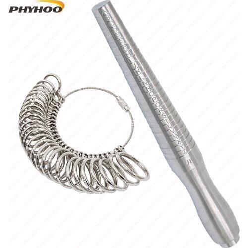 PHYHOO Metal UK Ring Sizer Mandrel Rings Size Measure Tool Finger Gauge Kit Jewellery Sizing Tools UK Sizes A-Z