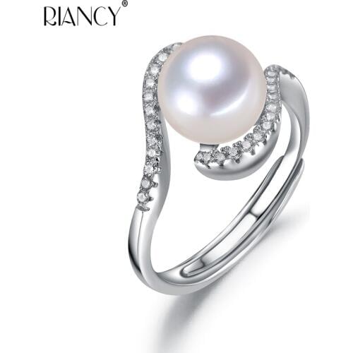 Fashion adjustable Pearl Ring Natural Freshwater Pearl Ring Jewelry 925 sterling silver Ring Jewelry For Women Gift