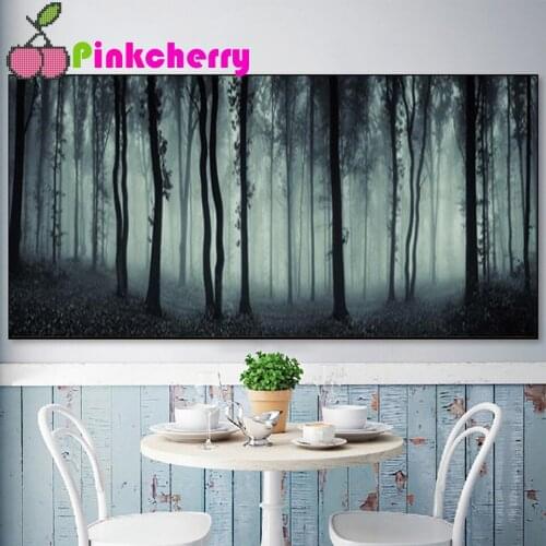5D DIY Diamond Painting kit Autumn woods forest landscape painting Full Square round Diamond Mosaic Cross stitch Rhinestone k976