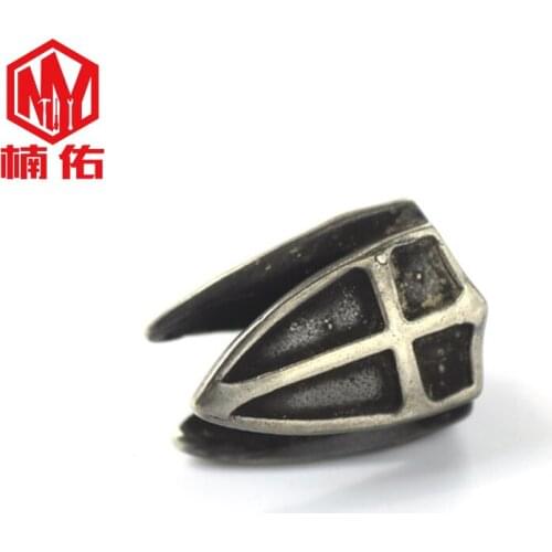 Original White Copper Shield Paracord Knife Bead Pendant Handmade Pendant EDC Tool