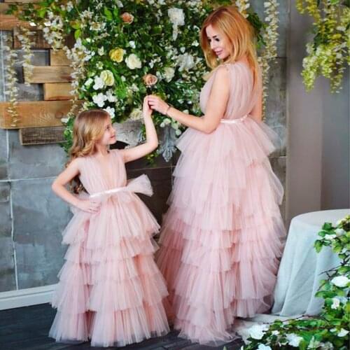 Flower Girls Princess Dress Kids Infant Girls Flower Petals Tulle Formal Wedding Pageant Dress Bridal Tulle Formal Party Dress