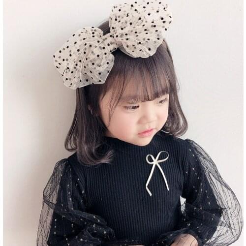 2020 Mori Hair Band Dot Mesh Gauze Osaka Bow Childrens Headdress