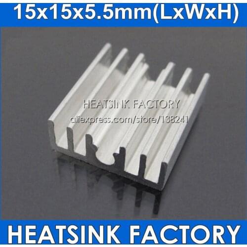 20pcs Silver 15x15x5.5mm Aluminum Heatsink Aluminium Heat Sink Cooler Radiator