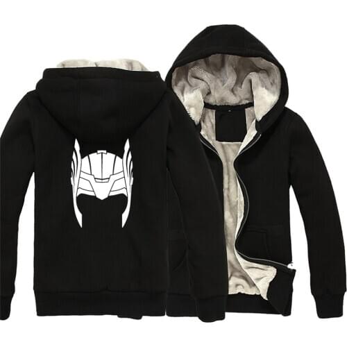 Thor Helmet Loki Helmet Lokis Army Man Boy Parkas Full Zip Coat Plus Velvet Autumn Winter Couple Clothes ZIIART