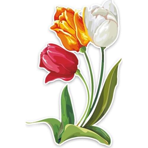 Moto Car Sticke Beautiful A Handful of Tulips Accessories Motorcycle Decal Vinyl Waterproof Car Window PVC