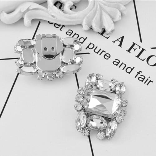Vintage Rhinestones Crystal Shoe Clips Removable Shoe Buckles Decorative Shoes