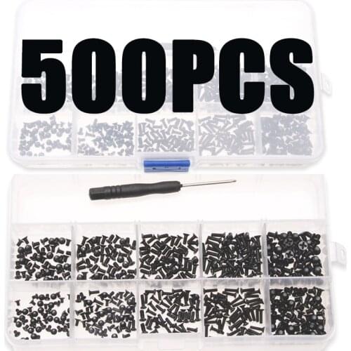 500x M2/M2.5/M3 Screw xBlack Iron Cross Head Screw Bolts Phillips Screws Cross Recessed Bolts With Screwdriver For Hardware Work