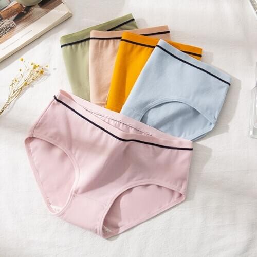 ZJX 5Pcs/lot Cotton Women Panties Comfortable Soft New Fashion Female Breathable Underwear Seamless Low Waist for Girls Briefs