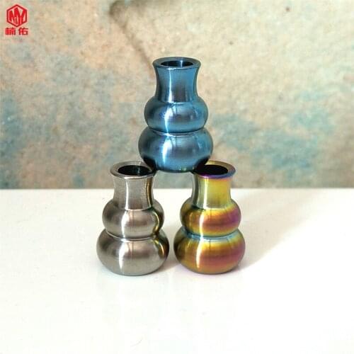 1PCS Titanium Alloy TC4 Knife Bead Small Gourd Ornament Outdoor Survival Paracord Chain Keychain Knife Bead