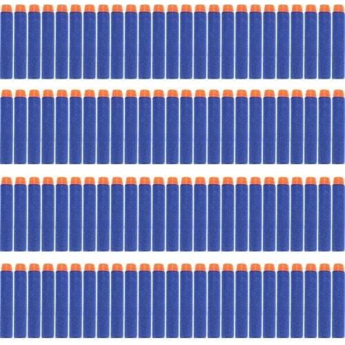 100 pcs Fluorescence Dart Refills Universal Standard Round Head Hollow Foam Bullets for Nerf Toy Gun 10 Colour