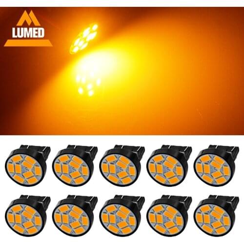 10x Car lights 7440 7443 LED 5630 9 SMD T20 LEDs Auto Brake Reverse Light Turn Signal Lamp White Amber Red DC 12V
