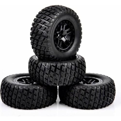 12mm Hex 1/10 Short Course Tires Wheels Model 29001+29504 4pcs for Traxxas Slash HPI RC Car