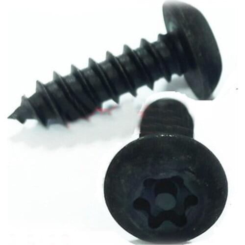 20Pcs M4.8 Carbon steel Round Pan head column Allen Hexagon Torx T&TX Plum blossom Six Self-tapping hex Screw 13mm-32mm L black