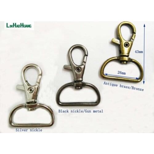 50pcs/lot 25mm 1inch Alloy Swivel Clasps Snap Key Hooks DIY Key Chain Ring Nickle/Black/Bronze Free Shipping 2016092601