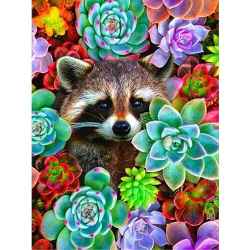 Full Square Round 5D DIY Diamond Painting Cross Stitch diamond Embroidery Meerkat and flowers picture of rhinestone Mosaic gift
