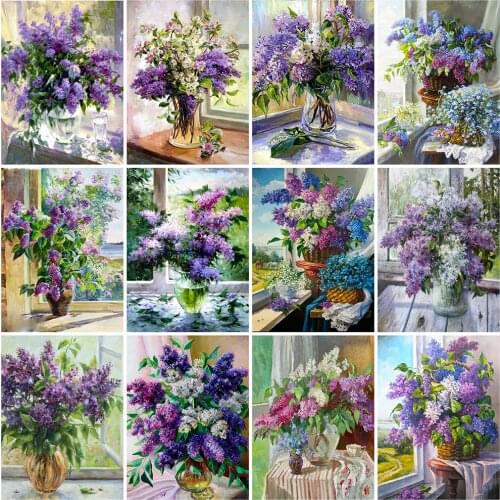 Evershine 5D DIY Diamond Painting Lilac Cross Stitch New Arrival Diamond Embroidery Flower Picture Rhinestones Mosaic Kits