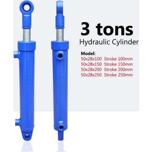 1PC 50x28x100/150/200/250mm Travels Hydraulic Cylinder Two-way Lifting Small Hydraulic Oil Top Accessories 3 Tons Hydraulic Ram