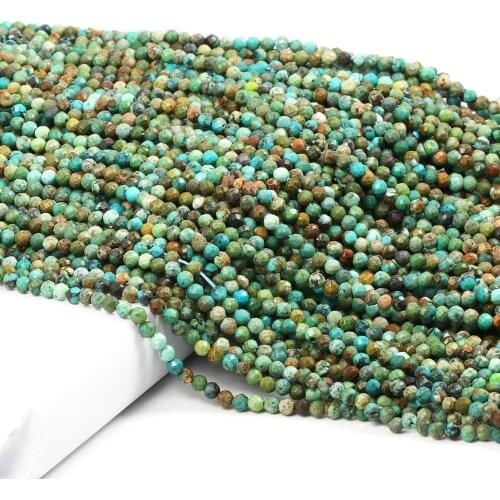 Natural stone Faceted Small Beads African pine Loose isolation Beads for jewelry making DIY necklace bracelet accessories 2 3mm