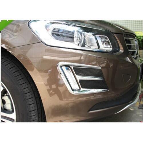 Chrome Front Bumper Fog Light lamp cover trims for VOLVO XC60 2014 2015