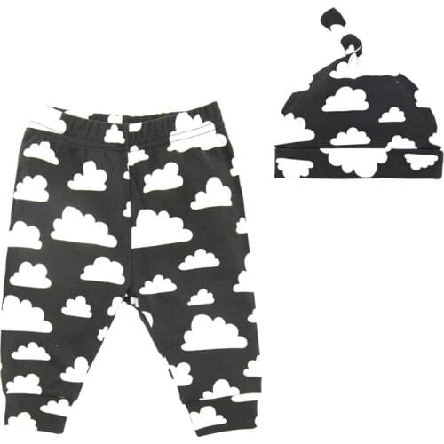 Kavkas Winter Warm Velvet Pant Set Newborn Baby Boys Girls Leggings Cartoon Striped Infant Clothes 0-12M Trousers Bebe Hat