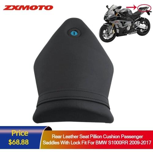ZXMOTO Rear Leather Seat Cover Pillion Cushion Passenger Saddles With Lock Fit For BMW S1000RR 2009 - 2017 2012 S1000R 2016