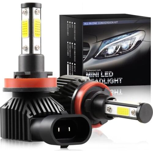 Muxall New Mini 2Pcs H7 LED Turbo H4 Car Headlight Bulb COB H11/H8/H9 H1 H3 9005/HB3 9006/HB4 H27 20000LM 4300K 6000K 12V 24V