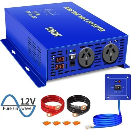 Customizable 1000W Pure Sine Wave Power Inverter 12V 220V DC TO AC With Wired Remote Control Off-grid Solar Power Inverters