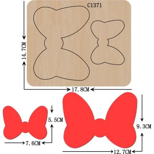 New Bow Wooden die Scrapbooking C-1371 Cutting Dies Multiple sizes