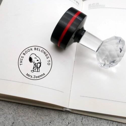 Customize personalized teacher library seals, Self inking cartoon Library Stamp Any language