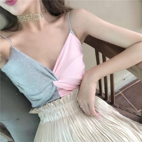 Women Camis summer Casual Cotton Solid Regular shirt sex Korean ladylike women clothes designer