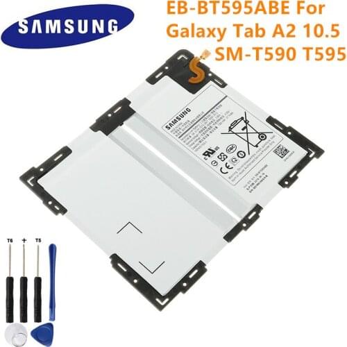 Samsung Original EB-BT595ABE Battery For Samsung Galaxy Tab A2 10.5 SM-T590 T595 Replacement Tablet Battery 7300mAh + tools