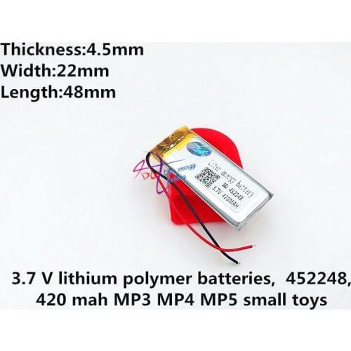 SD452248 452248 3.7v 420mah rechargeable lipo battery for digital products