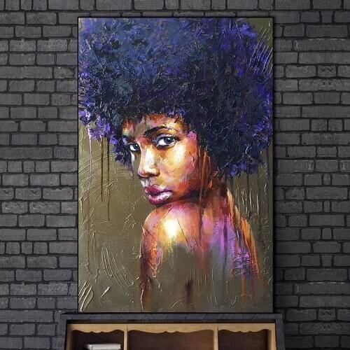 Sexy African Woman Art Canvas Paintings On the Wall Art Posters And Prints Black Girls Canvas Pictures For Living Room Cuadros