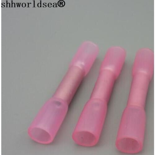 Shhworldsea 50pcs 22-16 AWG car splice wire Heat Shrink Butt Connectors and Splices Joint and Connectors,Cold pressed terminal