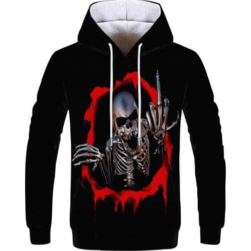 Skull Print Anime Hoodie Men Summer Black Sweatshirt Design Tokyo Ghoul Casual Men