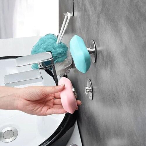 Creative Magnetic Soap Holders Bathroom Wall Hanging Soap Box Suction Cup Rack Silver Magnetic Soap Holder P15D