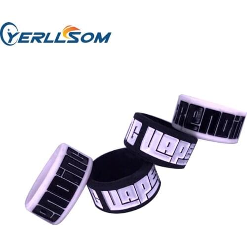 YERLLSOM 500PCS/Lot Free Shipping Customized Engrave Vape Bands Silicone Rings with personal logo for events YS19091703