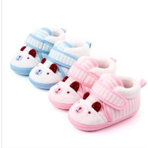 Newborn Winter Boots Soft Warm First Walkers Lovely Cartoon Fur Snow Booties Baby Boys Girls Shoes
