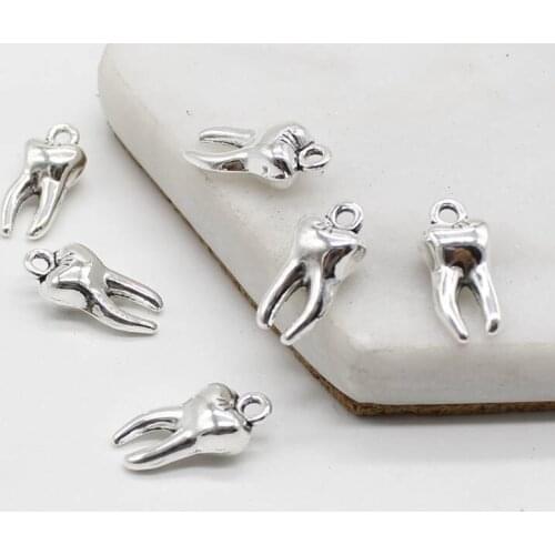 10pcs charm diy jewelry cute tooth pendant charm pendant alloy jewelry accessories