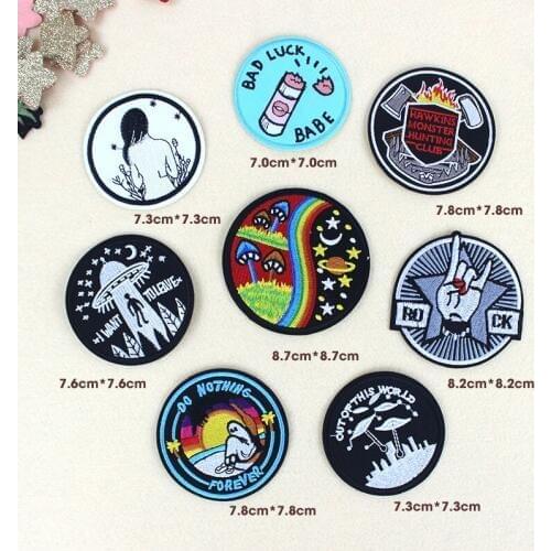 2018 new design space UFO Embroidered patches for clothes iron on patches Applique badge DIY Handmade