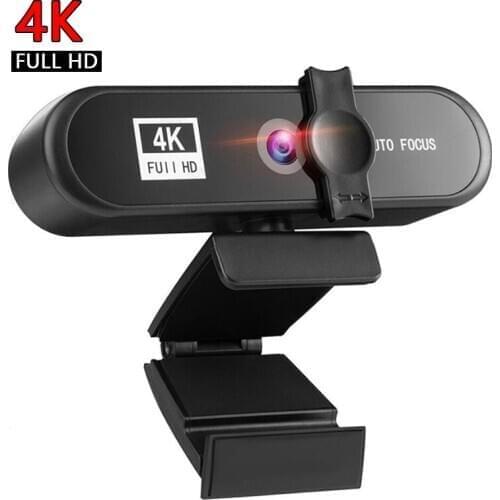 4K Webcam 1080P Full HD web cam Auto Focus Web Camera PC and Laptop 2k WebCam with Microphone Cover Tripod for Live meeting