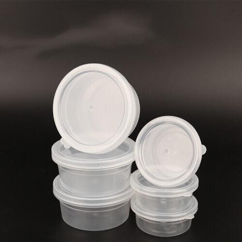 5/10pcs Storage Cups Mini Slime Container Box Clear Plastic Foam Ball Storage Cup With Lids Small Beads Ball Holder Case