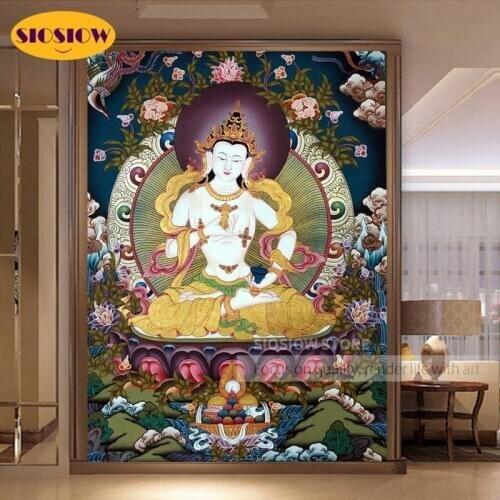 Full Drill 5D DIY Diamond Buddha Painting Square 3D Daimond Mosaic Embroidery Cross-stitch Chinese Buddhism Art Religious Decor