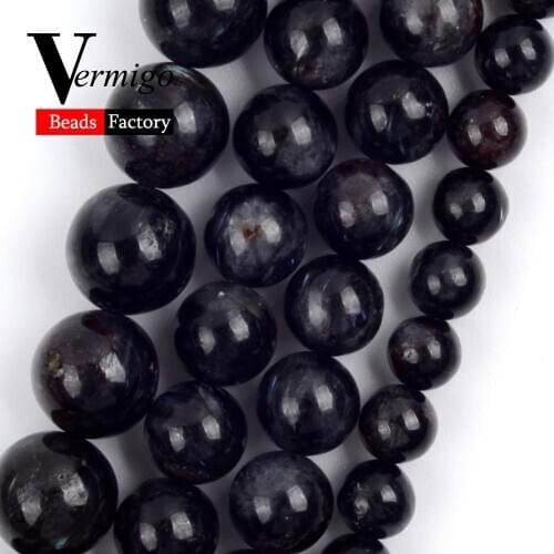 Natural Gemstones Beads 6/8/10mm Hypersthene Stone Round Beads for Jewelry Making Diy Handmade Jewellery Accessories 15"