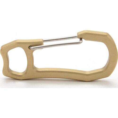 Solid Brass Carabiner Key Chain Ring Buckle Clip Snap Hook Handbag Clasp Multi Carry For Keychain Whistle Compass Camping Tool